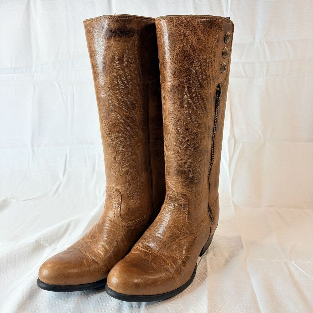 Ariat Uproar Brown Riding Leather Boots Zip Size 7B Style 10012885